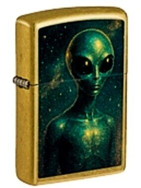 Cool  Terrestrial Alien Brass Zippo Lighter